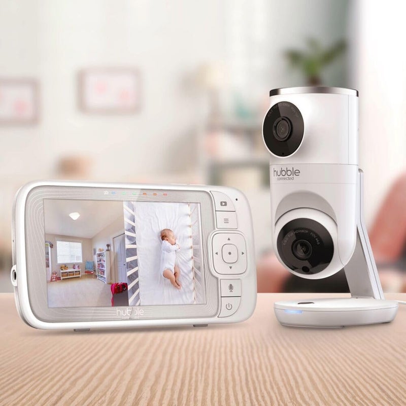 Hubble Connected Dual Vision Smart HD Baby Monitor with 2 Cameras WiFi Baby Monitor with App and Screen Remote Pan Tilt Zoom 2Way Talk AI Motion Tracking Night Vision Room Temperature Sensor - Image 2