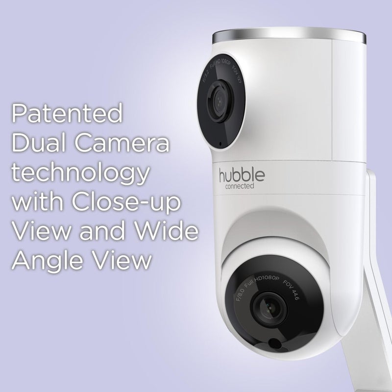 Hubble Connected Dual Vision Smart HD Baby Monitor with 2 Cameras WiFi Baby Monitor with App and Screen Remote Pan Tilt Zoom 2Way Talk AI Motion Tracking Night Vision Room Temperature Sensor - Image 3