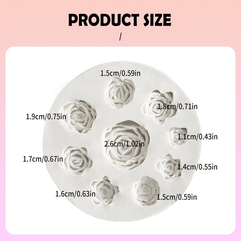 SK 3D Rose Flower Shape Diy Fondant Chocolate Silicone Mold Sugar Decoration Baking Tools - Image 2