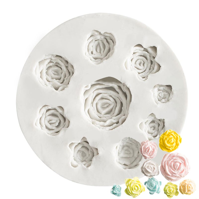 SK 3D Rose Flower Shape Diy Fondant Chocolate Silicone Mold Sugar Decoration Baking Tools - Image 1