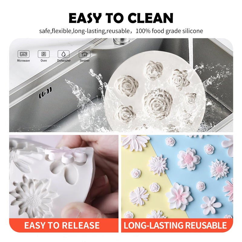 SK 3D Rose Flower Shape Diy Fondant Chocolate Silicone Mold Sugar Decoration Baking Tools - Image 5