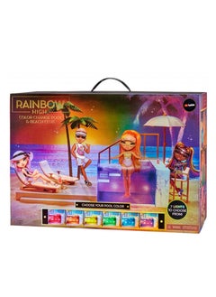 RAINBOW HIGH Color Change Pool & Beach Club Playset  - Image 1