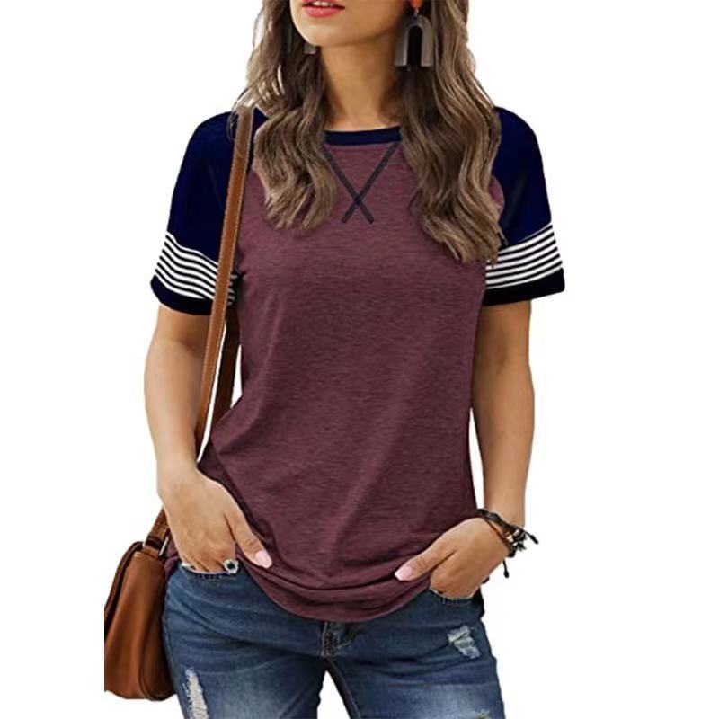 Explosions Casual Women'S New Stitching Gradual Short-Sleeved Women'S Casual T-Shirt - Image 3