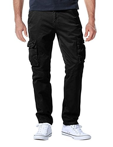 Match Men's Casual Wild Cargo Pants Outdoors Work Wear #6531(34,Black) - Image 1