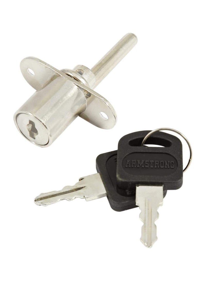 ROBUSTLINE Robustline Central Drawer Lock For 3 Drawers 16.5mm Cylinder Cam Drawer Locks Chrome-Finish Zinc Alloy Replacement - Image 2