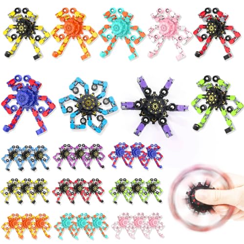 Irvotbes Transformable Fidget SpinnersPrizes for Kids Classroom Funny Stress Relief Sensory Fidget ToysDeformable Chain DIY Robot Fingertip Gyros Toys Party Favors for Kids and Adults 36PCS - Image 1