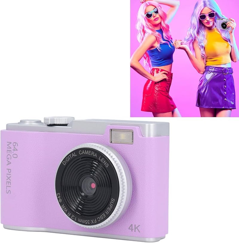 Purple Digital Camera 48MP Autofocus 1080P Vlogging 16X Zoom Anti Shake Compact Selfie Camera For Kids Students - Image 5