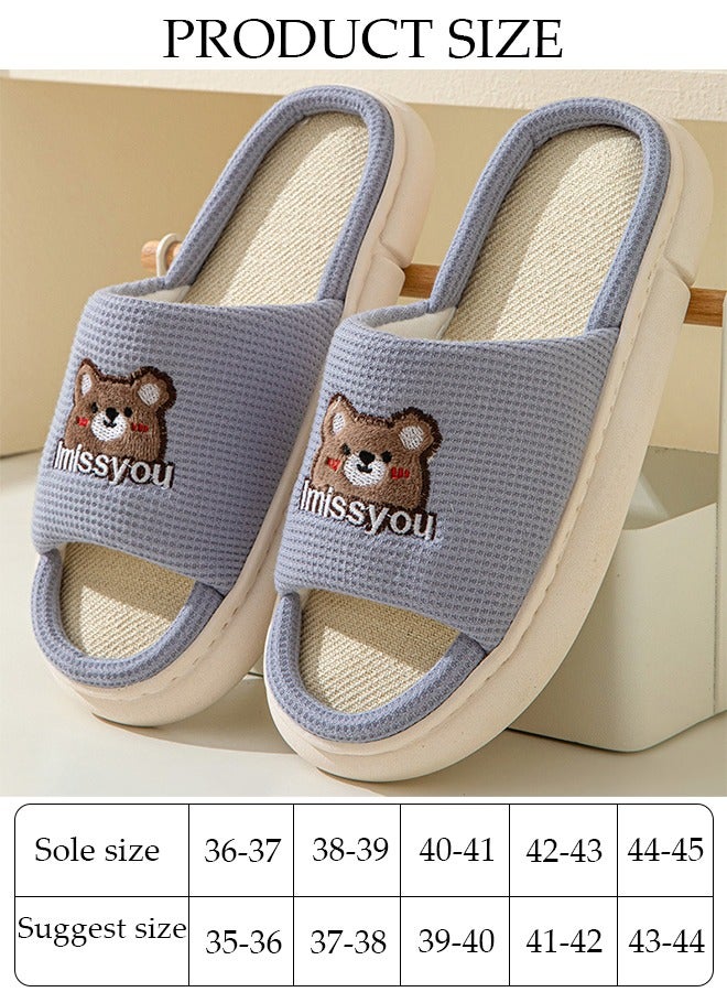 DUNISO Slippers for Men Memory Foam House Bedroom Slippers with Thick Sole Non-Slip Soft Slippers Open Toe Men's Bath Slipper House Sandals for Indoor & Outdoor - Image 4