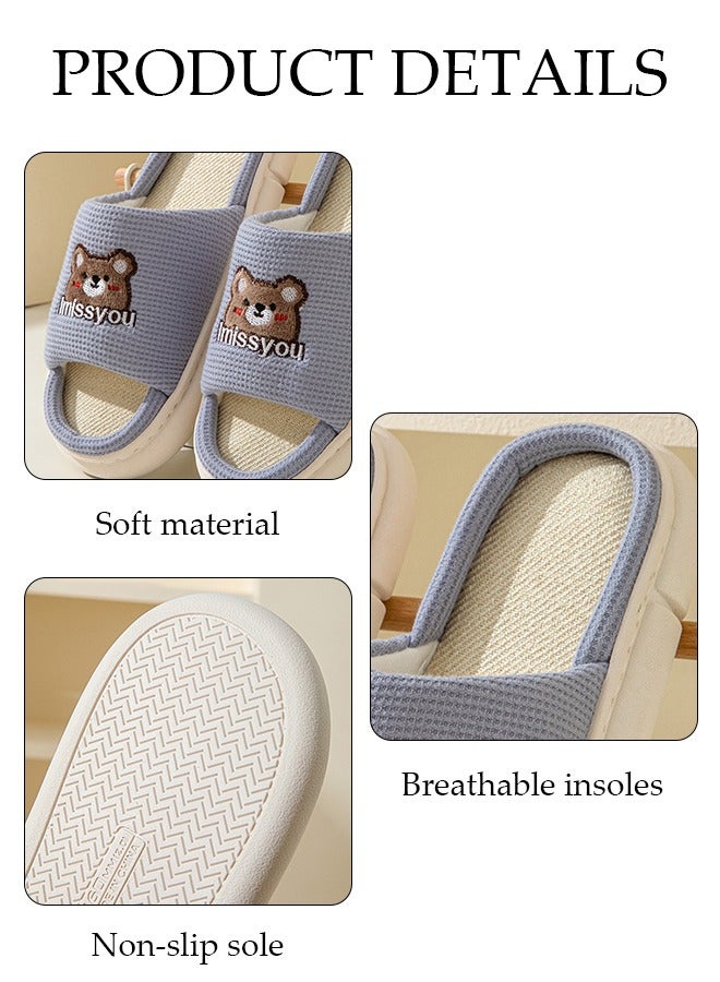 DUNISO Slippers for Men Memory Foam House Bedroom Slippers with Thick Sole Non-Slip Soft Slippers Open Toe Men's Bath Slipper House Sandals for Indoor & Outdoor - Image 3