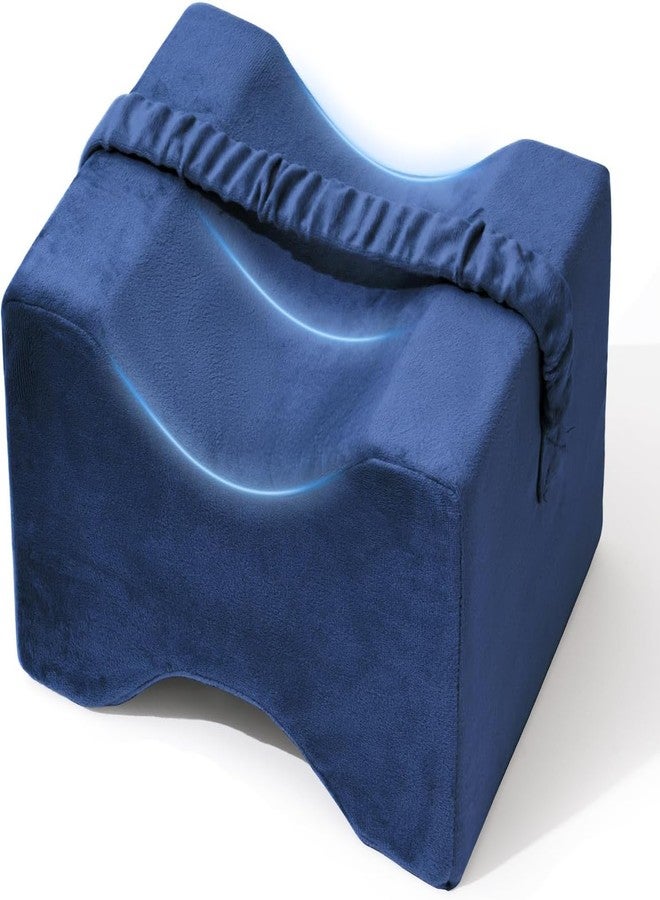 HOMBOX Knee Pillow for Side Sleepers, Memory Foam Leg Pillow Wedge Cushion for Side Sleeper, Sciatica, Pregnancy, Hip & Back Pain Relief - Washable Cover, Royal Blue I X12 - Image 1