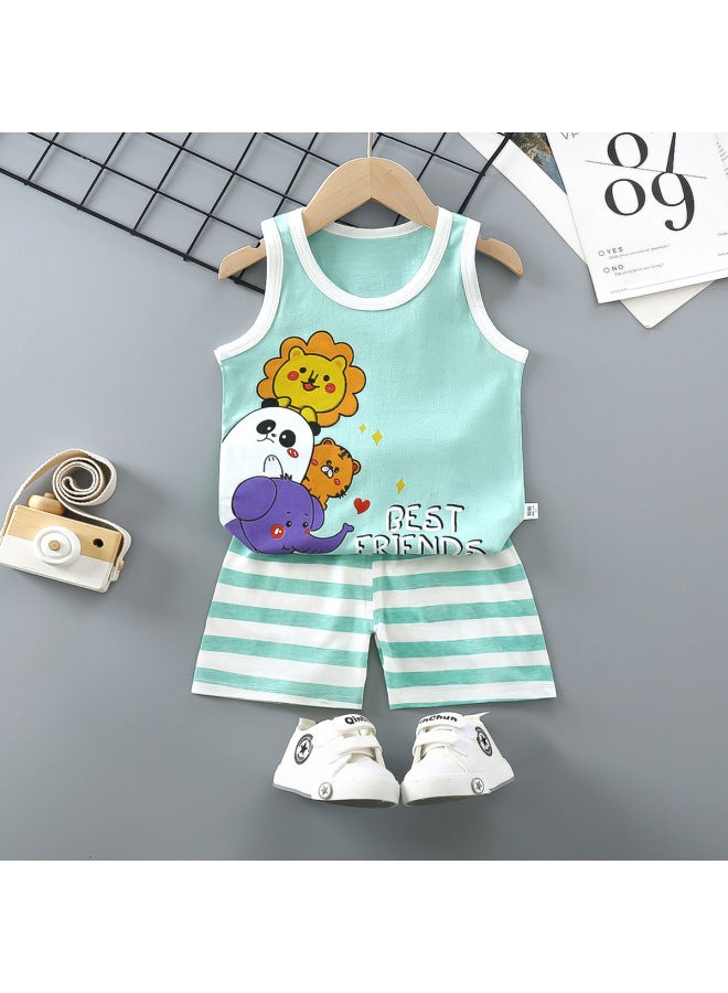 Children's Vest Suit Category A Summer Pure Cotton New Boys And Girls Thin Summer Clothes Baby Clothing Children's Clothing