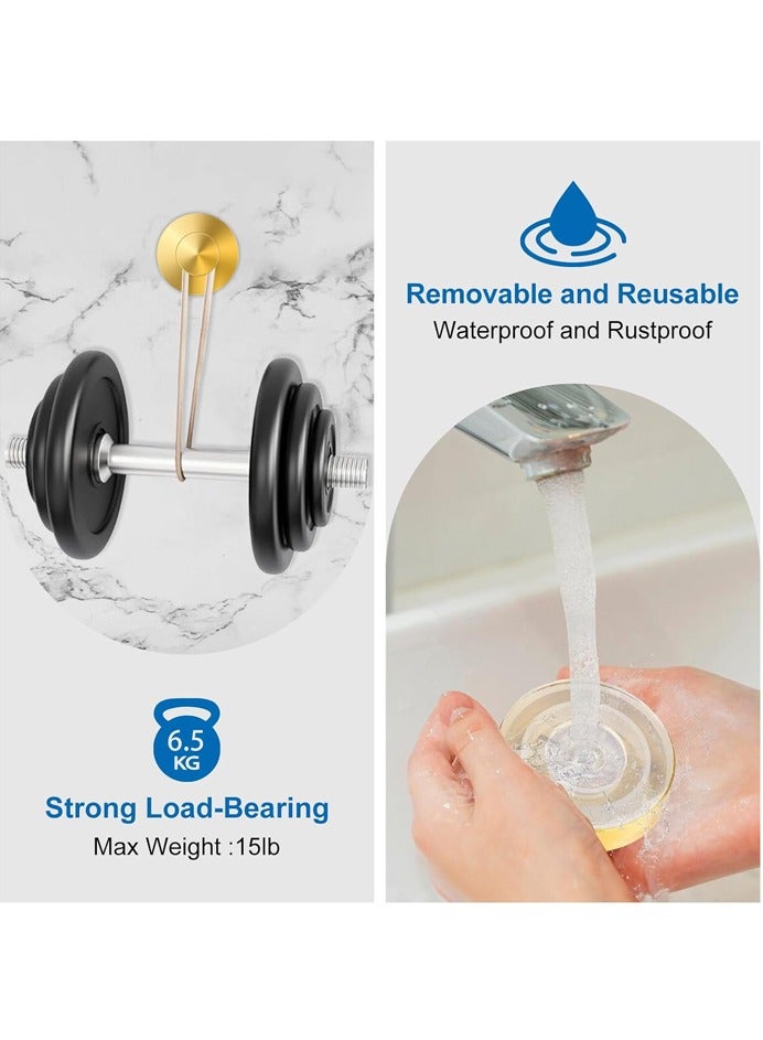 Rocket Flyer 4pcs Upgraded No Punching Suction Cup Hooks, Stainless Steel Suction Cup Hooks for Shower, Mirror, Wall, Bathroom, Glass, Bath Towel Rack, Gold - Image 4