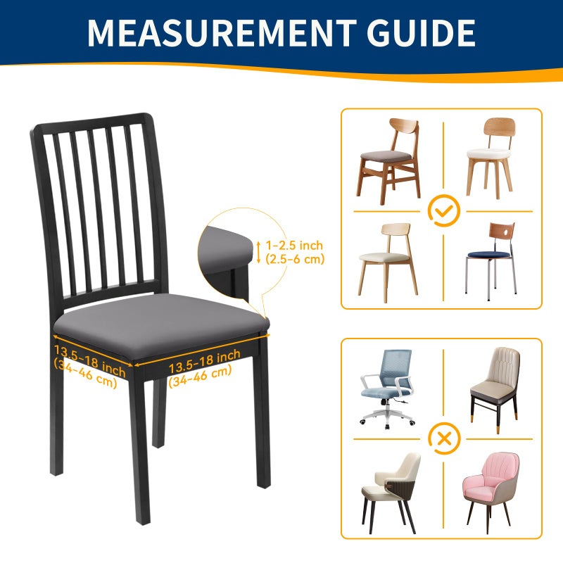 Fafua Waterproof Dining Chair Seat Covers Set of 6, Stretch Removable Dining Room Seat Covers for Dining Chairs, Kitchen, Hotel, Party - Image 4