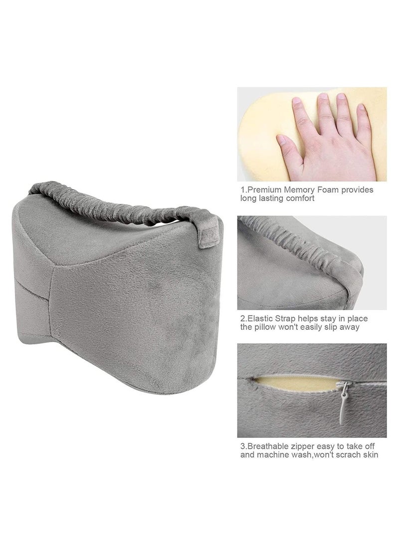Y&D - Knee Pillow for Pregnancy, Sciatica Pain Relief, Lower Back Pain, Leg Hip and Joint Memory Foam Cushion Side Sleepers with Elastic Strap - Image 1