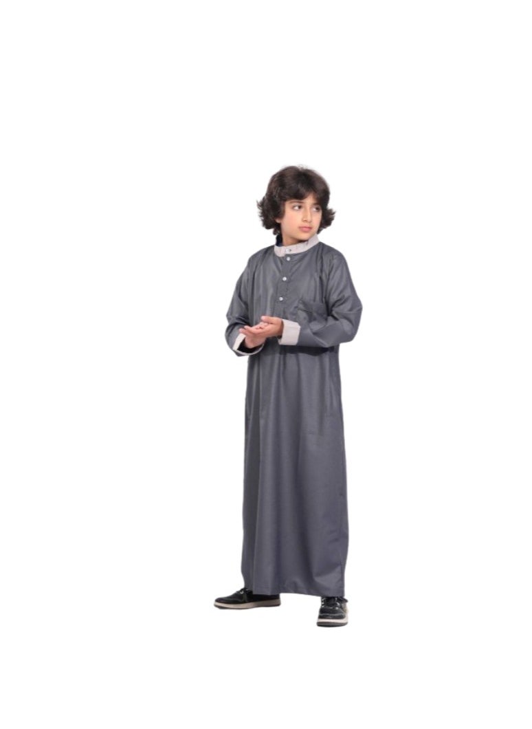 Generic - Boys' gray abaya - Image 1