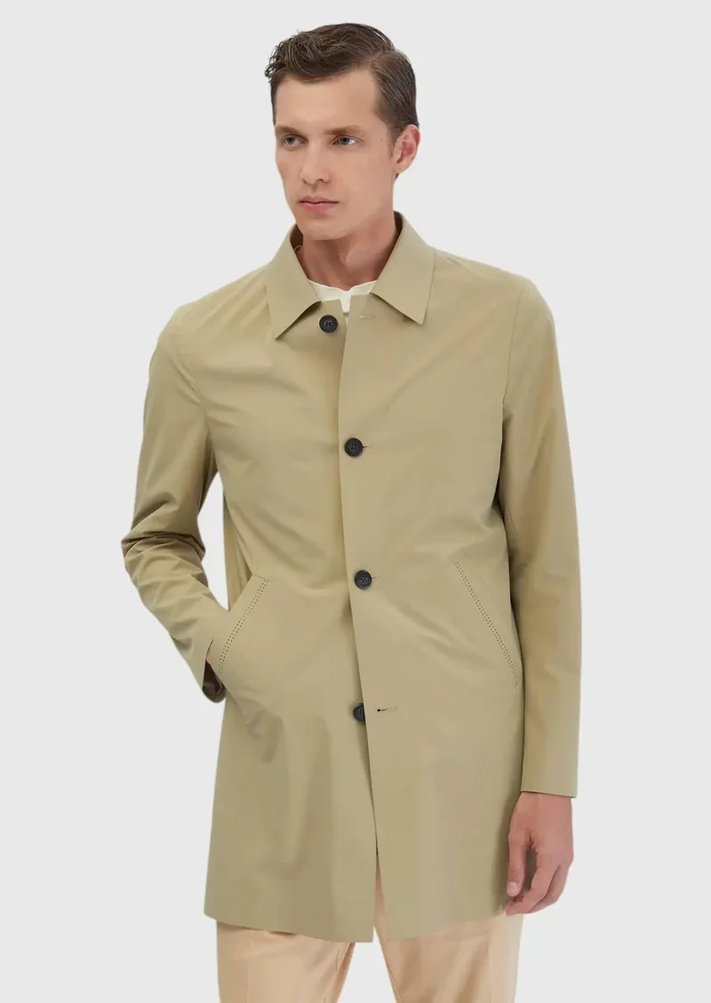 RAMSEY Saffron Regular Fit Shirt Collar Casual Weaving Rain Coat