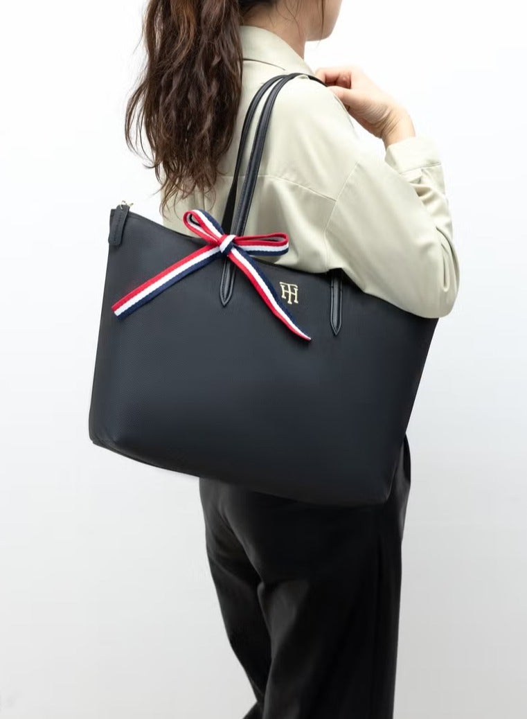 Tommy Hilfiger Denim Tommy Hilfiger Women's Tote Bags, Classic Fashion Versatile Signature Tape Large Capacity Shoulder Bag Handbag for Travel, Work, Gym, - Image 2