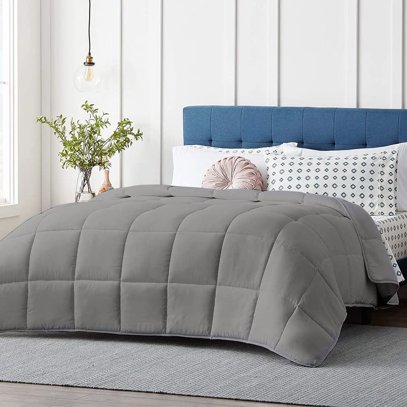 Razzai Restful Sleep Microfiber Summer Season Ac Comforter 220 GSM (90" x 100" Inches/228cm x 254cm) - Double Bed Comforter|Silver| Lightweight| - Image 1