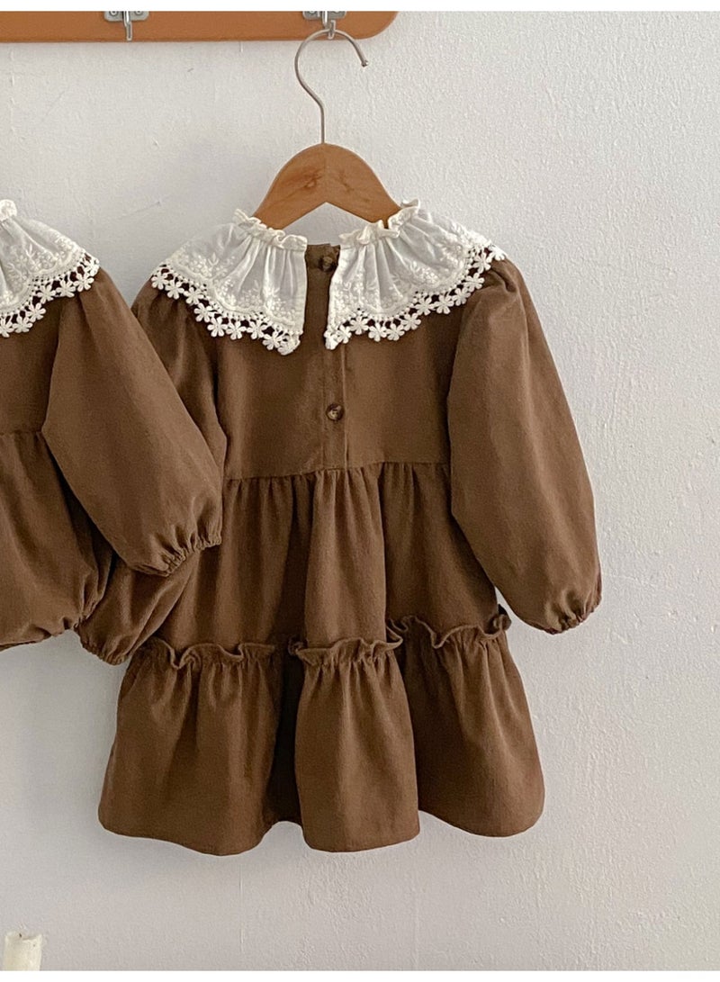 Bafanou Spring Female Baby Corduroy Long Sleeve Dresses infant Clothes  - Image 5