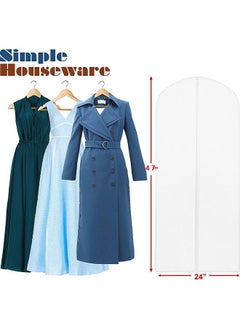 CityRiya-Long Garment Bags Clothes Covers Breathable Dress Bag Dust Proof Suit Protector for Storage, Plastic Garment Bags with Zipper for Hanging Long Dress Robes Bags Coat (24'' x 47''/12 Pack)  - Image 5