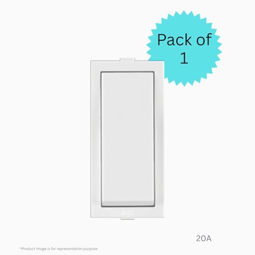 Anchor by Panasonic Roma Classic 20A 1 Way Switch for Electric Board, 1M Switch for Medium to Heavy Appliances (White, 21066) - Image 2