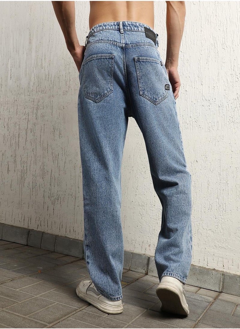Hubberholme Indigo Jeans for Men, Relaxed Fit and Lightly Faded Look  - Image 2