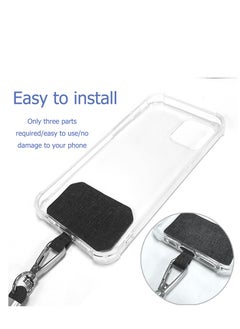 Generic Mobile phone lanyard 2-pack - 2 × adjustable neck straps, 2 × mobile phone patches, universal mobile phone multi-functional patch lanyard, compatible with most smartphones (black + gray)  - Image 3