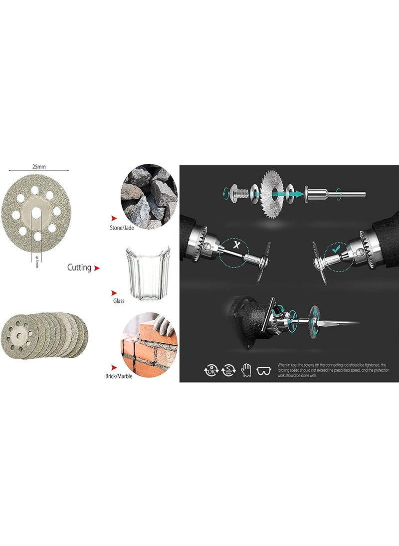 DIY Crafts DIY Crafts CTDIYHI53233 Rotary Tool Set Grinding Wheel Circular Woodworking Diamond Cutting Disc Mini Accessories Drill Multifunction Sanding Pack  - Image 3