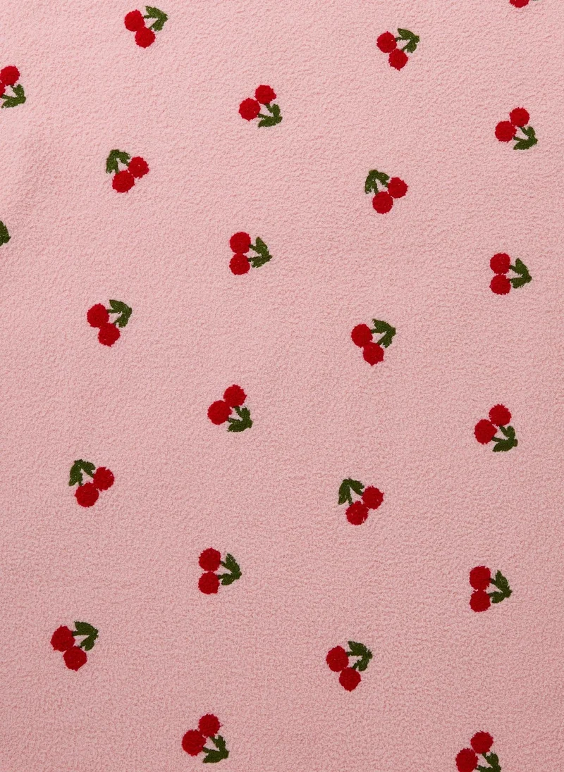 Matalan Pink Cherry Embroidered Throw