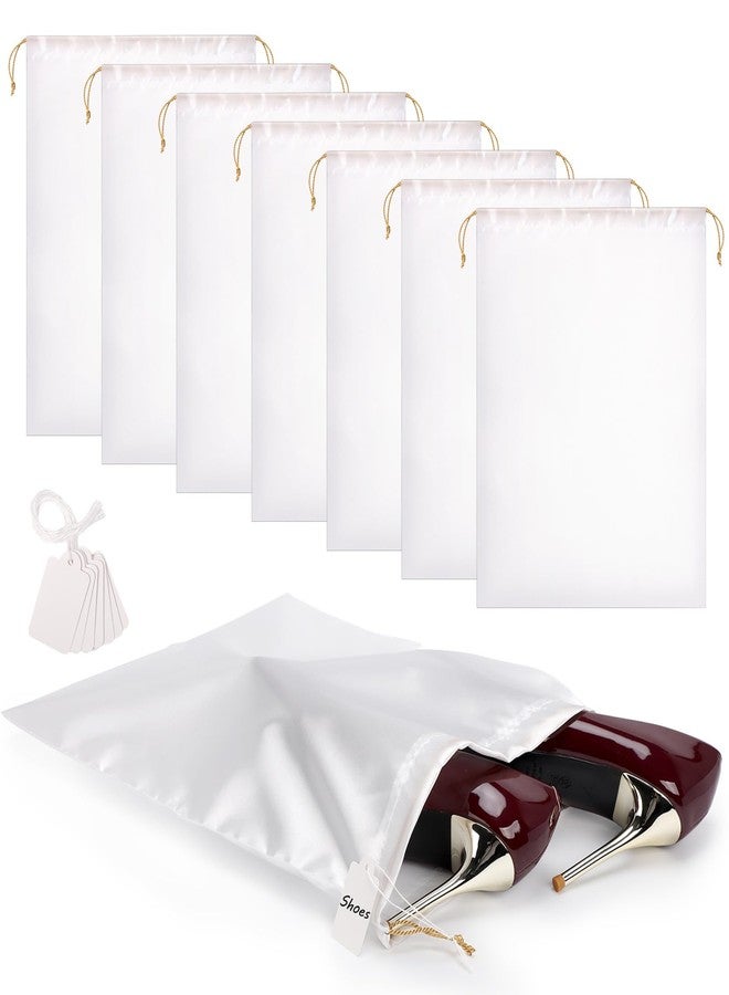 Ewen 11.8x15.7in Dust Bags for Shoes, 7 Pack of Dustproof Silky Bags with Drawstring for Sneakers Storage, White Satin Purse Storage Bags, Pouches Covers for Travel, Dust Cover Bag for Luxury Wallet - Image 1