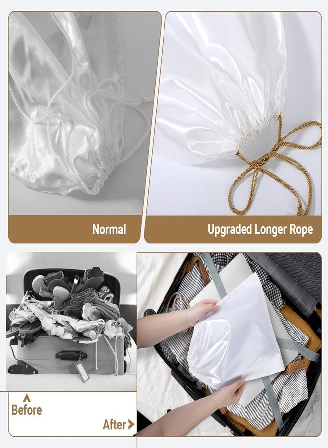 Ewen 11.8x15.7in Dust Bags for Shoes, 7 Pack of Dustproof Silky Bags with Drawstring for Sneakers Storage, White Satin Purse Storage Bags, Pouches Covers for Travel, Dust Cover Bag for Luxury Wallet - Image 3