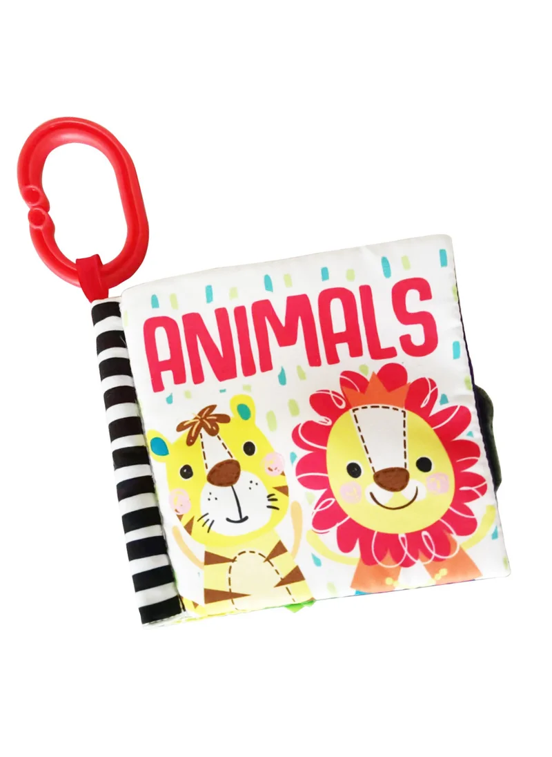 مون Cloth Book for Baby – Educational Toy Animal Book with Detachable Clip-Animals