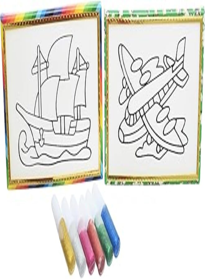Color Picture Frame Craft Children's Picture Frame Set Coloring Frame With 6 Color pens For Creative Activity for Toddler Gifts,Fun and Endless hours of entertainment -Multi Color