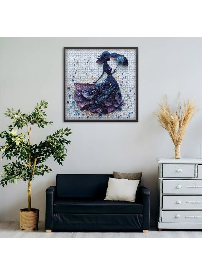 PICKFORU Elegant Lady Puzzles for Adults 1000 Pieces, Woman gems Puzzle Beaded Art Featuring Dress Umbrella, Impossible Jewel Aesthetic Jigsaw Puzzle, Hard Difficult Challenge for Woman - Image 2