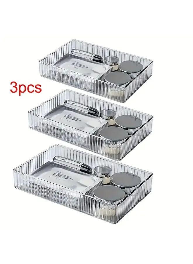 Transparent Acrylic Desktop Organizer 6pcs Set For Makeup Skincare Office Storage - Image 1