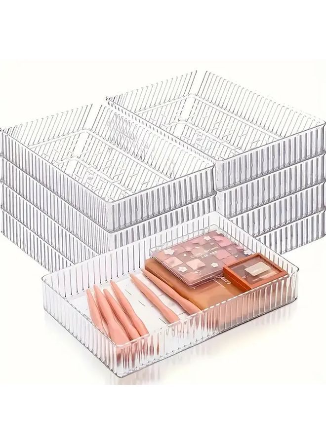 Transparent Acrylic Desktop Organizer 6pcs Set For Makeup Skincare Office Storage - Image 5