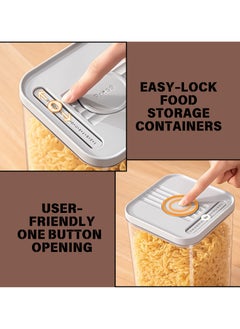 SPARK IT HOME Food Storage Containers One Button Press Opening Pop Design Airtight Leak Proof Stackable Easy Lock Set of 3 Transparent With Grey Lid For Dry and Wet Ingredients (2280 ml)  - Image 5