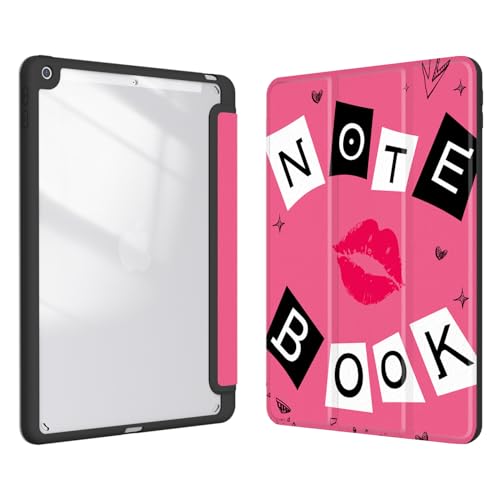 Xkladz Case for iPad 9th / 8th / 7th Generation (2021/2020/2019) 10.2 inch, Case with Pencil Holder, Stand Clear Back Cover Cute Cool Design for Women Girls, Auto Sleep/Wake, Rose Red Book - Image 1