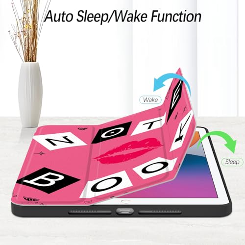 Xkladz Case for iPad 9th / 8th / 7th Generation (2021/2020/2019) 10.2 inch, Case with Pencil Holder, Stand Clear Back Cover Cute Cool Design for Women Girls, Auto Sleep/Wake, Rose Red Book - Image 2