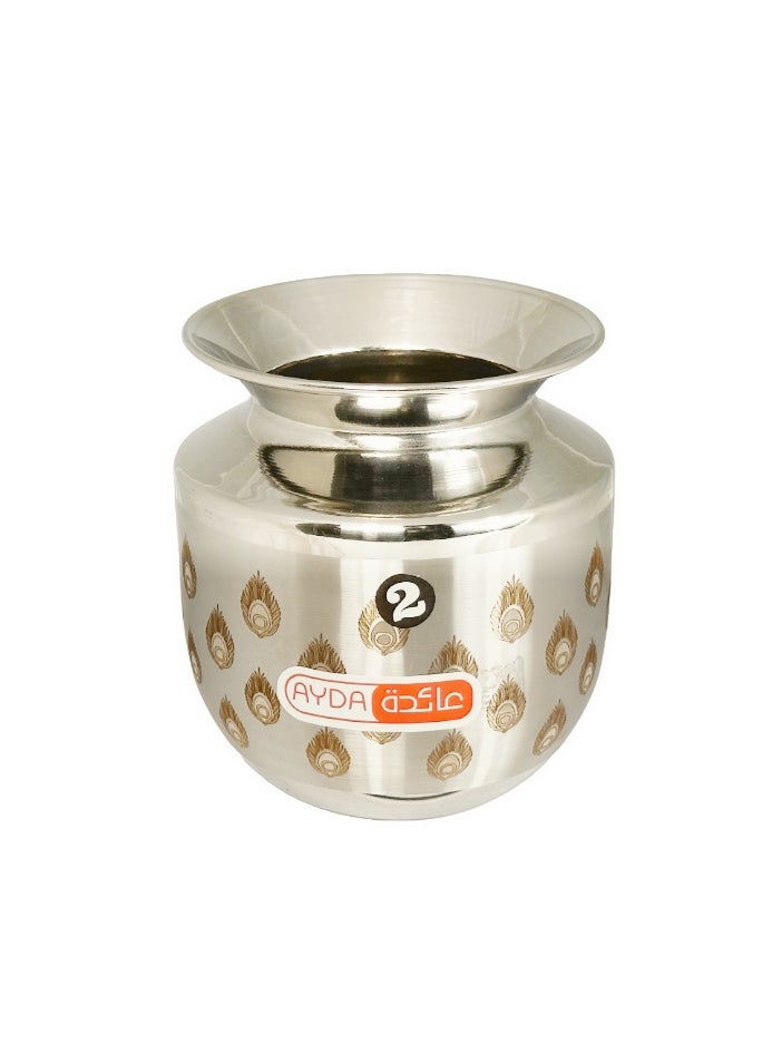 Ayda وعاء ماء من الفولاذ المقاوم للصدأ كلاش تشامبو متوسط فضي/ذهبي
