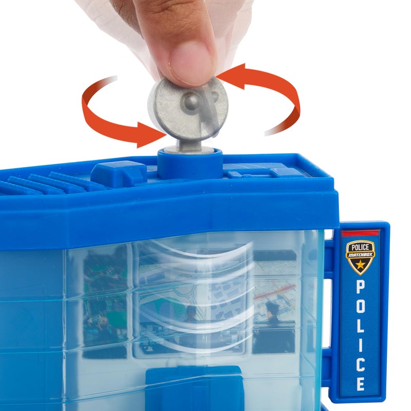 Matchbox Toy Car & Playset, Action Drivers Police Traffic Center with 1:64 Scale Ford Police Interceptor Toy Car, Kid- & Car-Activated Features, Moving Figure, HRY44 - Image 2