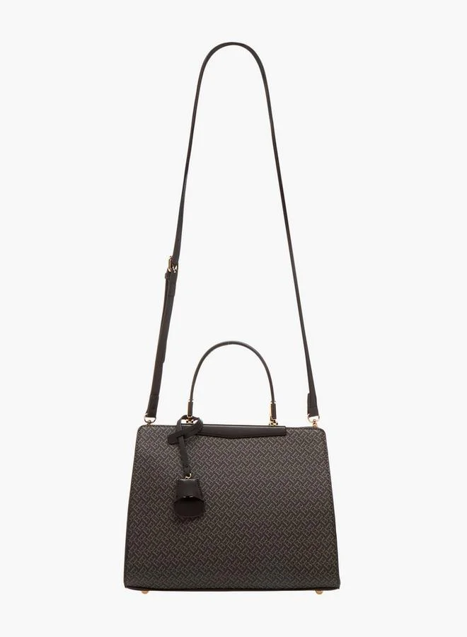 Flora Bella By Shoexpress Monogram Print Tote Bag with Double Handle