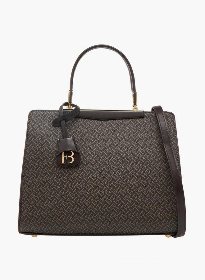 Flora Bella By Shoexpress Monogram Print Tote Bag with Double Handle