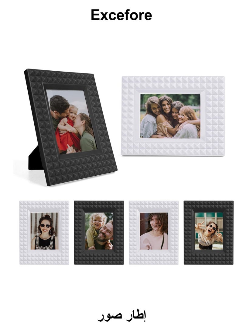 Excefore 2x3 Photo Frame, 6 Pack Mini Plastic Picture Frame Compatible with Fujifilm Instax/Polaroid 2 x 3 inch Film, Photo Display Set For Fuji Instax Film Frame (Black + White) - Image 1