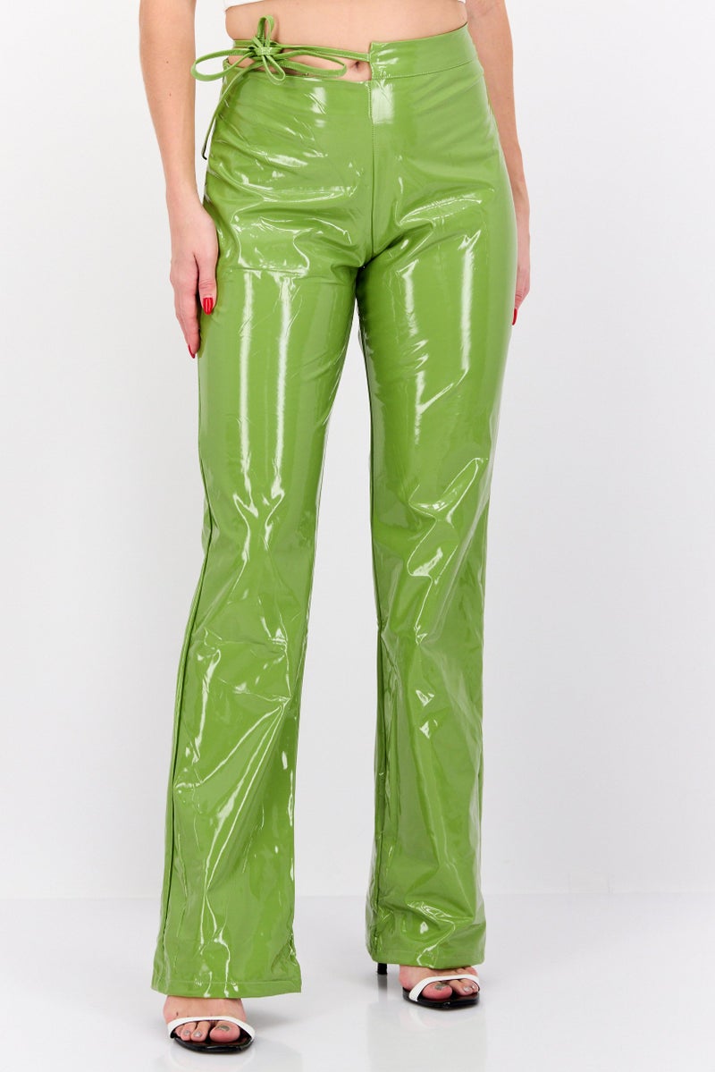 MISSY EMPIRE Women Regular Fit Solid Wide Leg Pants, Green - Image 1