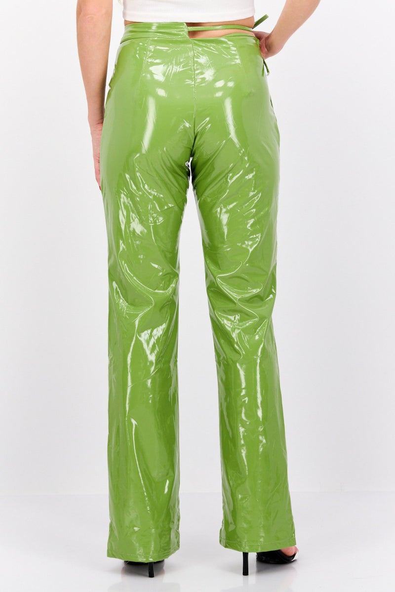 MISSY EMPIRE Women Regular Fit Solid Wide Leg Pants, Green - Image 3