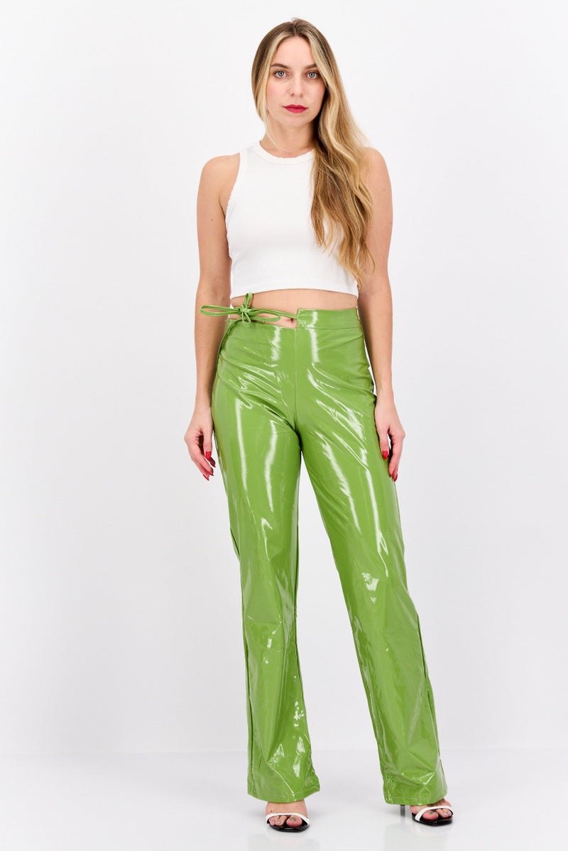MISSY EMPIRE Women Regular Fit Solid Wide Leg Pants, Green - Image 4