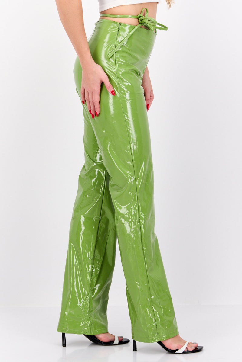 MISSY EMPIRE Women Regular Fit Solid Wide Leg Pants, Green - Image 2
