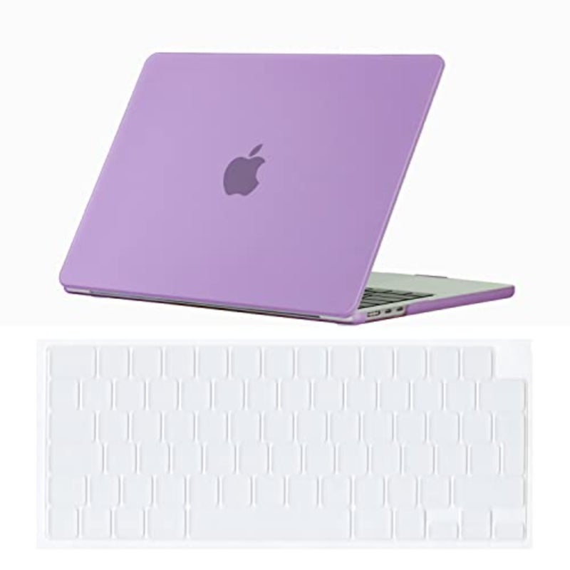 Se7enline Compatible with M2/M3/M4 MacBook Air Case 2022-2025 13 inch M2/M3/M4 Chip for 13.6 inch Model A2681/A3113/A3240 Matte Finish Laptop Hard Shell Case with Keyboard Cover Skin, Light Purple - Image 1