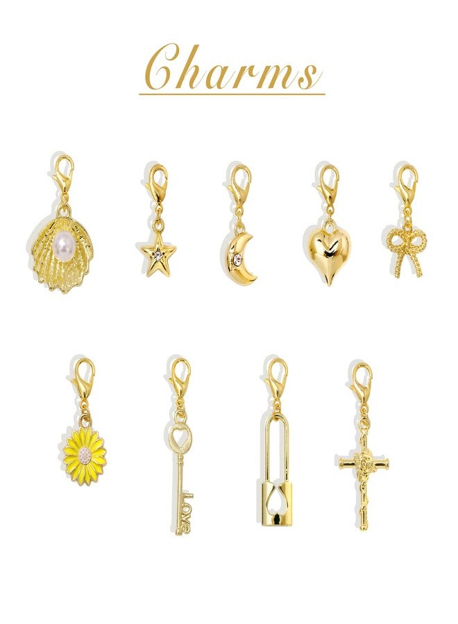 Raicegs Charm Bracelet for Women Gold Bracelet Chain Link Bracelet Summer Beach Jewelry Gift for Women - Image 3
